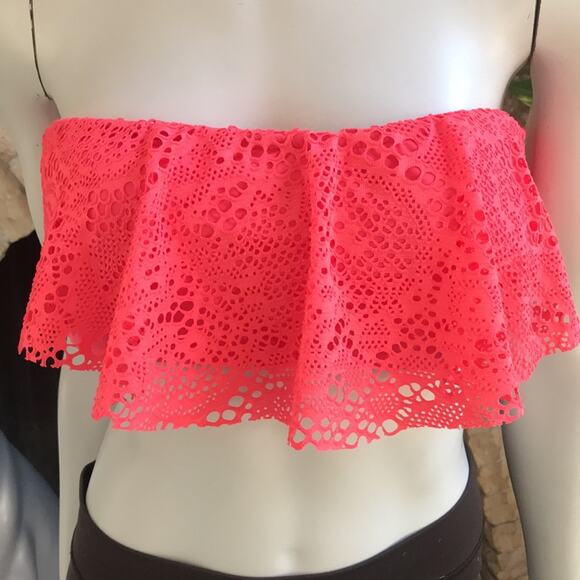 NEW Mossimo Pink Coral Bikini Swim Top Removable Pads Women's Size XL NWT - Picture 2 of 10